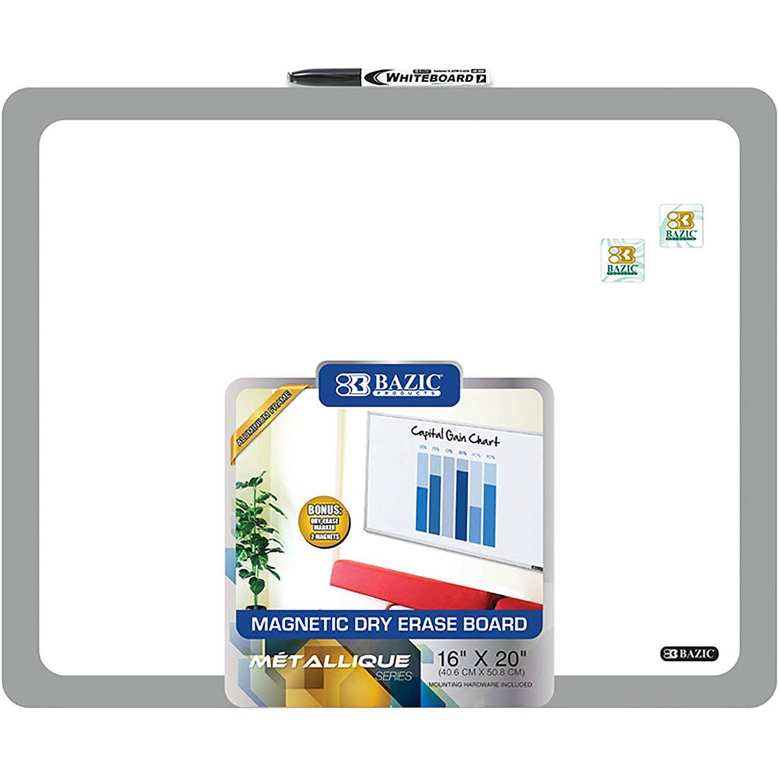 BAZIC Aluminum Framed Magnetic Board