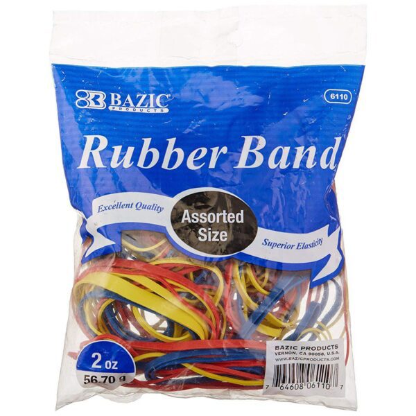 BAZIC Assorted Sizes and Colors Rubber Bands