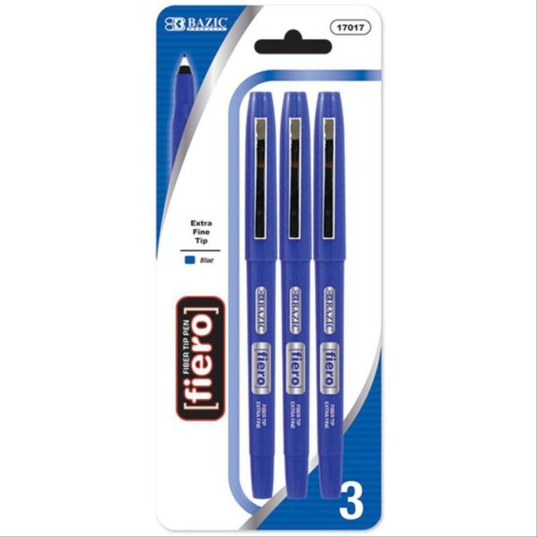 BAZIC Fiero Blue Fiber Tip Fineliner Pen Set of 2