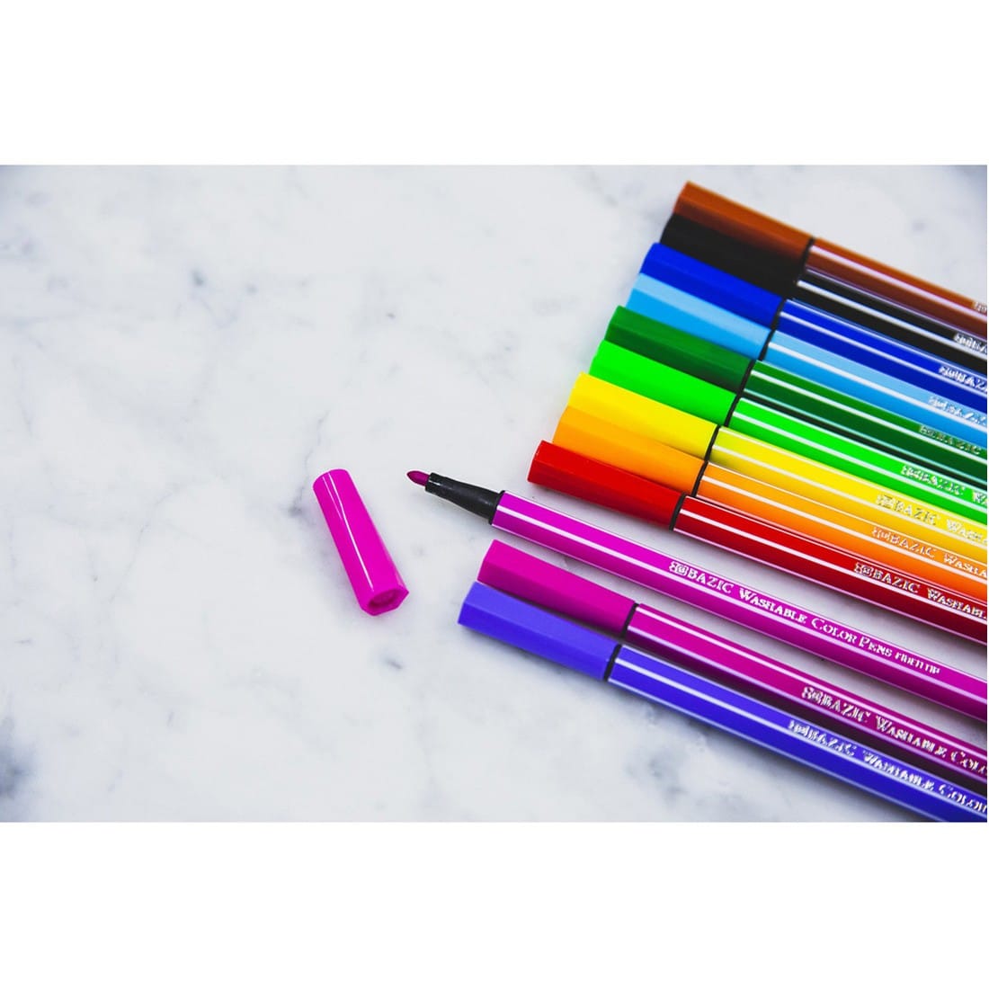 BAZIC 24 Color Washable Fiber Tip Pen – TheOutfit.me