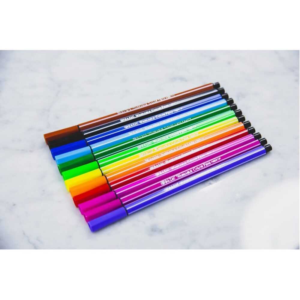 BAZIC 24 Color Washable Fiber Tip Pen - Image 3