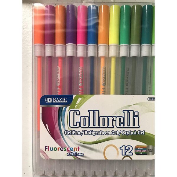 BAZIC 12 Fluorescent Color Collorelli Gel Pen