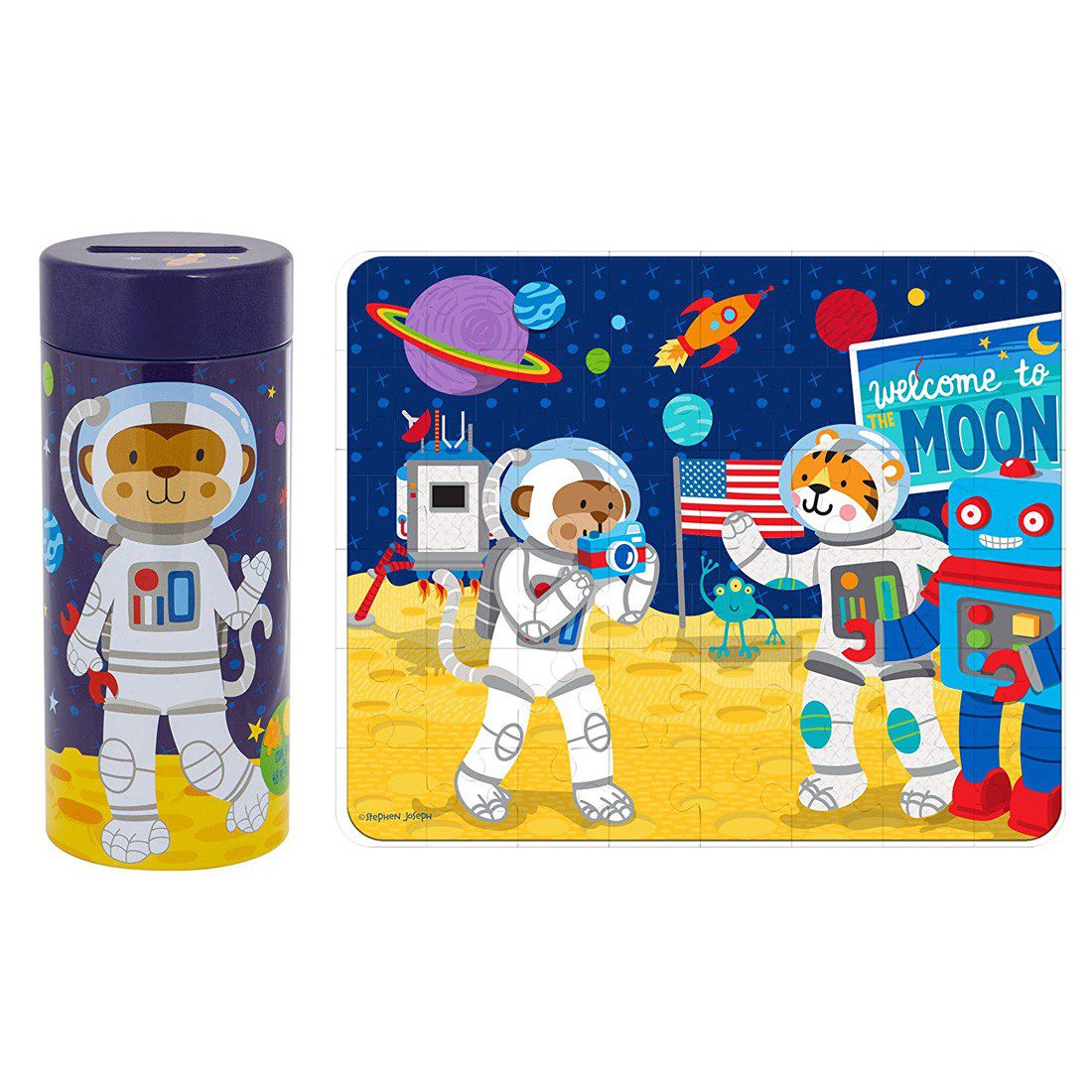 Stephen Joseph Tin Bank with Puzzle Monkey