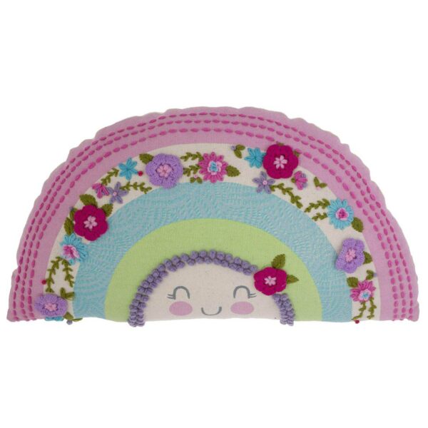 Stephen Joseph Embroidered Pillows Rainbow