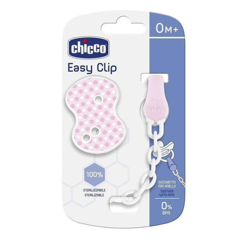 Chicco Easy Clip Soother With Ring - Pink