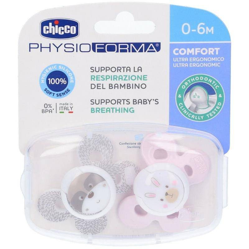 Chicco Physioforma Soother Comfort 0-6 M - Pack of 2 Pink - Image 2
