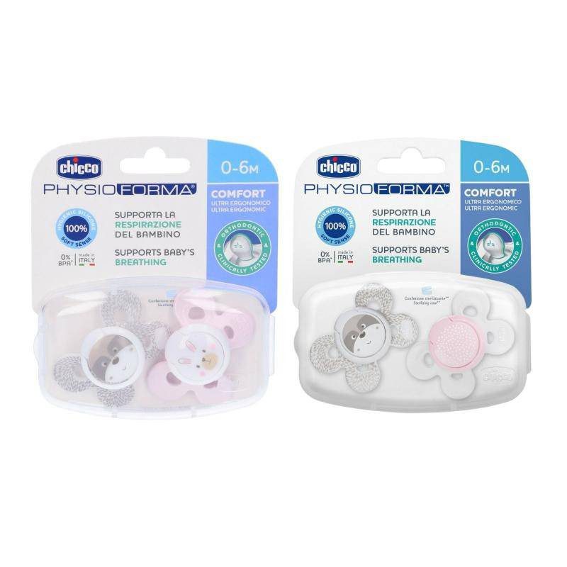 Chicco Physioforma Soother Comfort 0-6 M - Pack of 2 Pink
