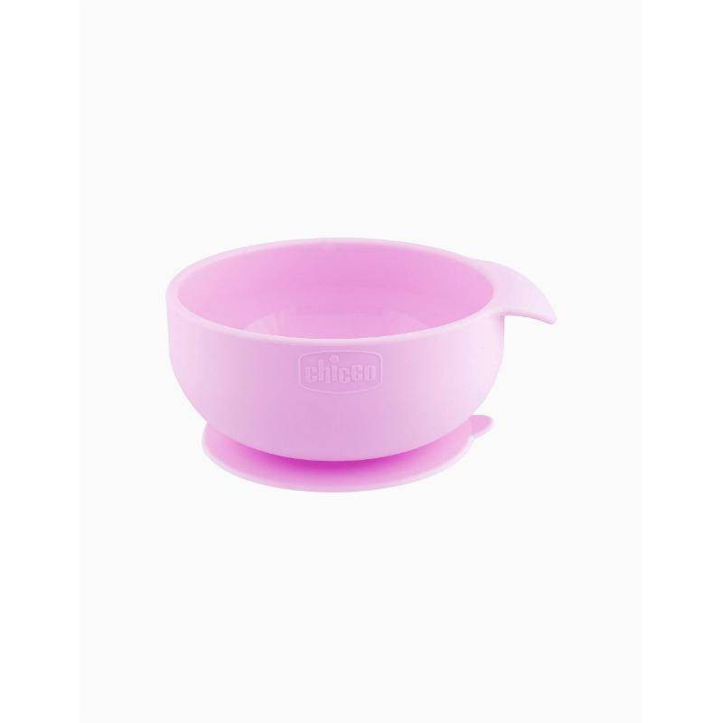 Chicco Easy Bowl Silicone Suction Bowl 6M+ Pink - Image 2