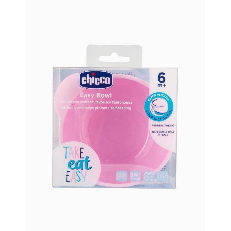 Chicco Easy Bowl Silicone Suction Bowl 6M+ Pink