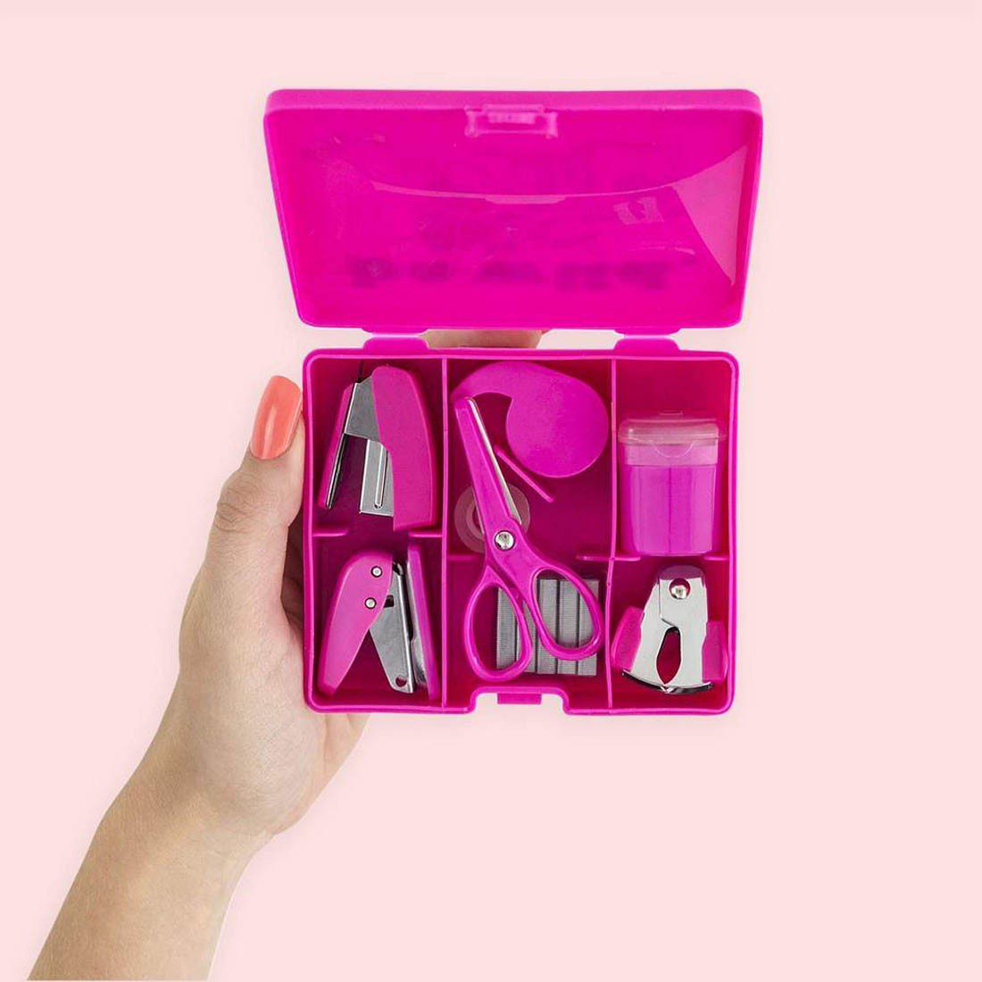 Yoobi Flat Mini Supply Kit-Pink