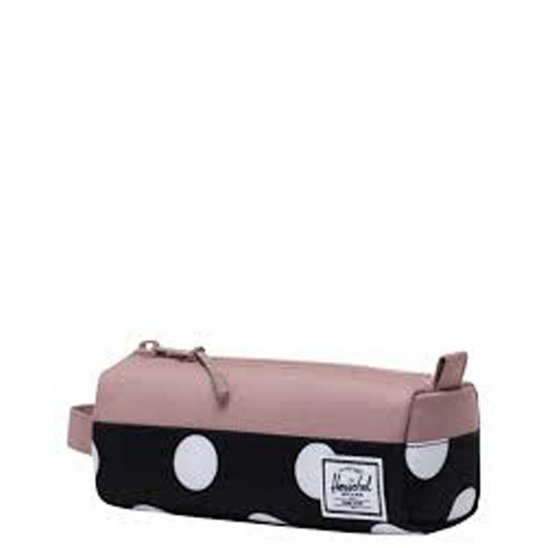 Herschel Settlement Pencil Case Polka Dot Black And White/Ash Rose