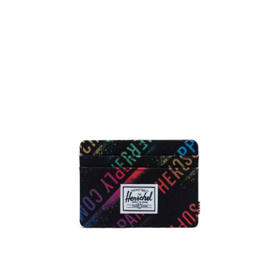 Herschel Charlie Stencil Roll Call Rainbow Wallet