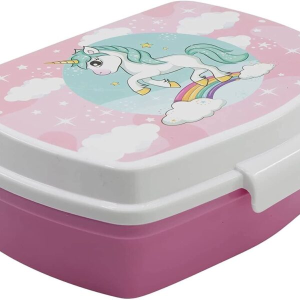 Stor Funny Sandwich Box Unicorn Rainbow