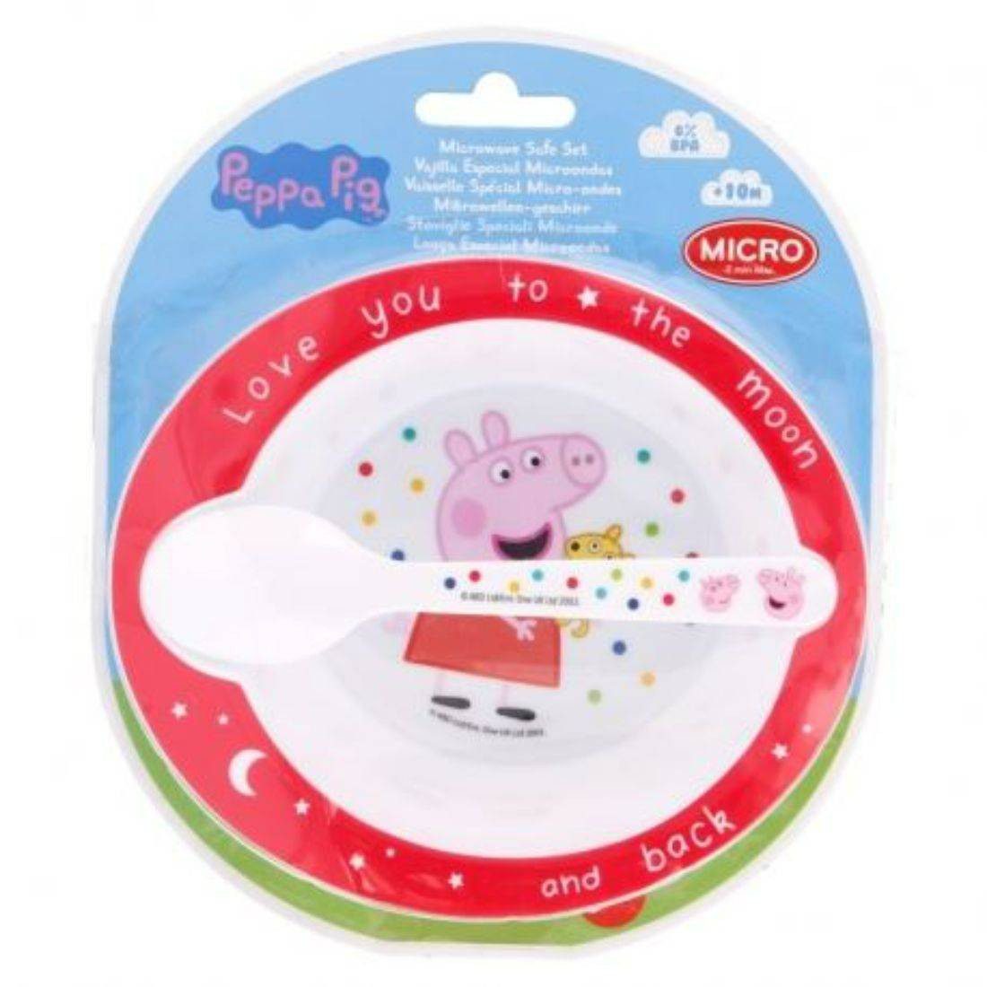 Stor Toddler 2 Pcs Micro Set (Bowl & Pp Spoon Toddler) - Peppa Pig Little One