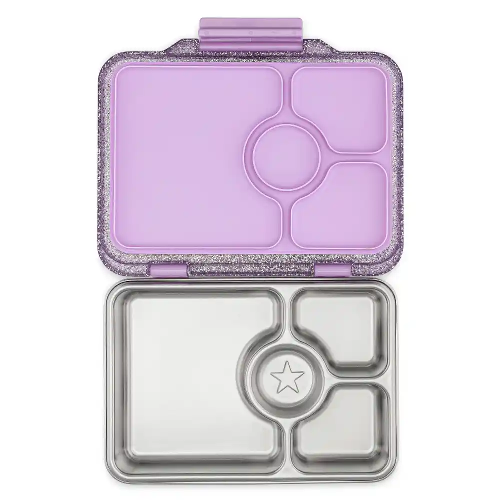 Yumbox Stainless Steel Leakproof Bento Lunch Box for Kids & Adults - Purple Glitter - Image 2