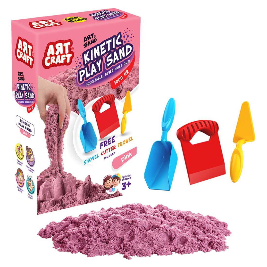 Art Craft Kinetic Play Sand Pink 1 KG