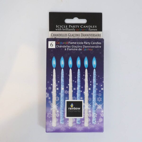 Rainbow Moments Flame Frozen Icicle Candles  6Pcs
