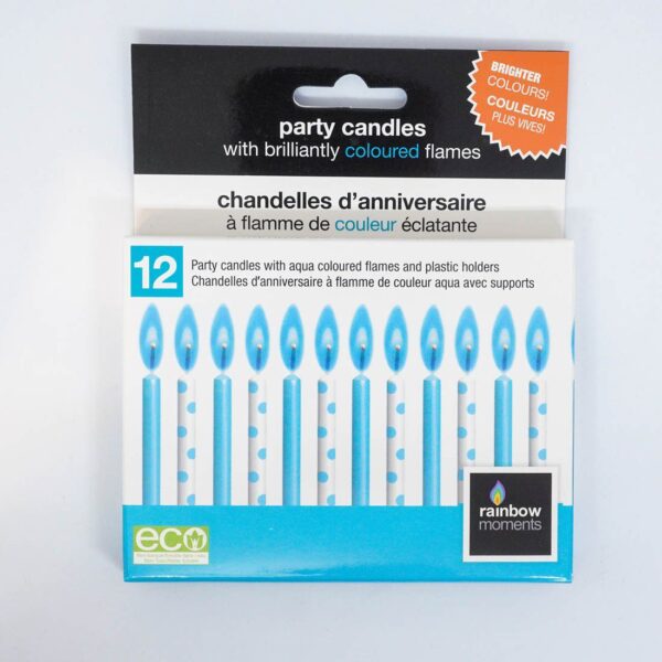 Rainbow Moments Aqua Combo Including 6  Aqua Dots & 6 Solid Aqua Candles 12-pack