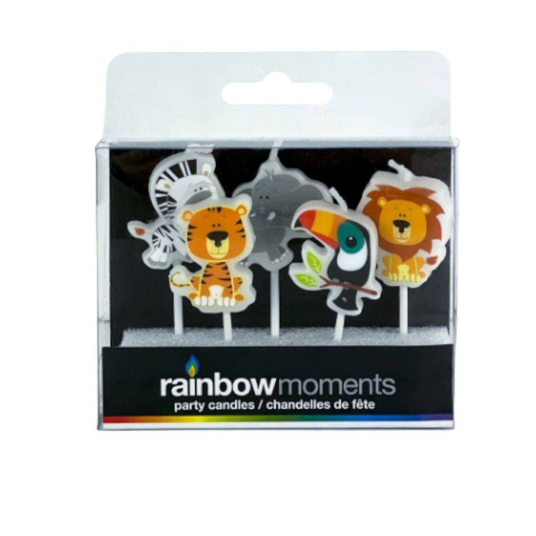 Rainbow Moments Jungle Animals Shape Candles