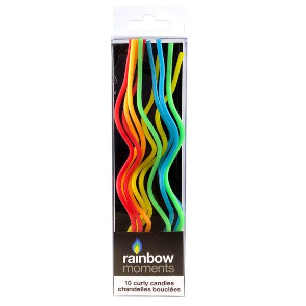 Rainbow Moments Rainbow Curly Candles 10Pcs
