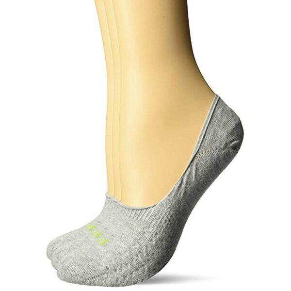 Hue Air Cushion No Show Liner Socks 3-Pair Pack Light Charcoal Women