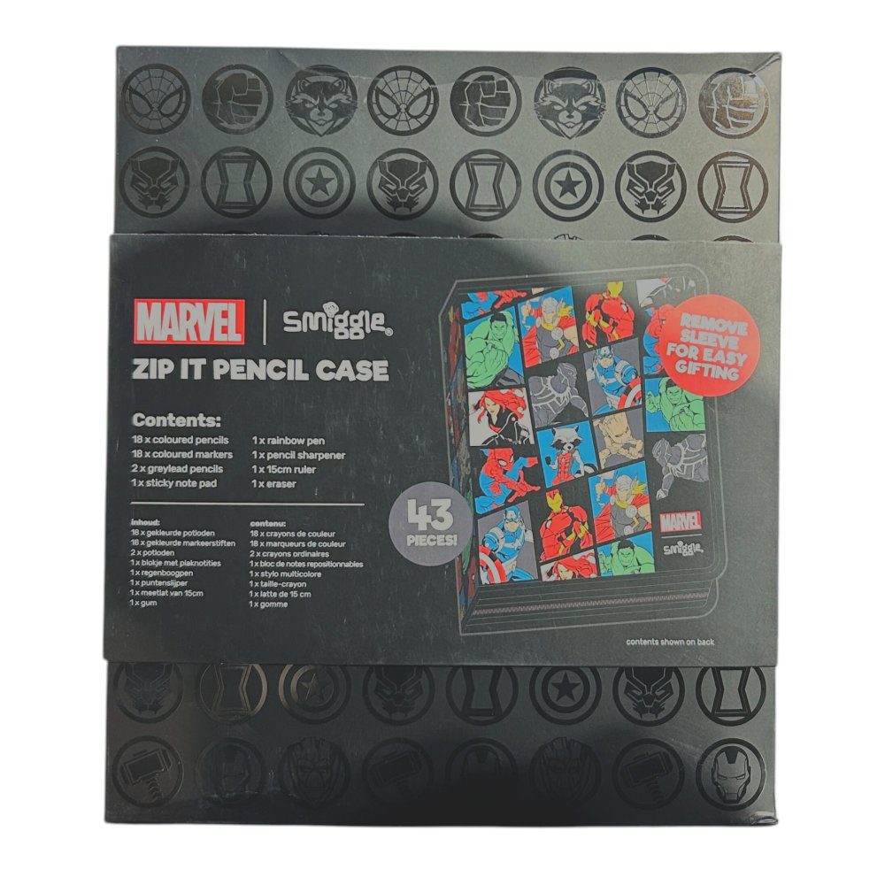 Smiggle Marvel Zip It Stationery Gift Pack - 43 Pieces