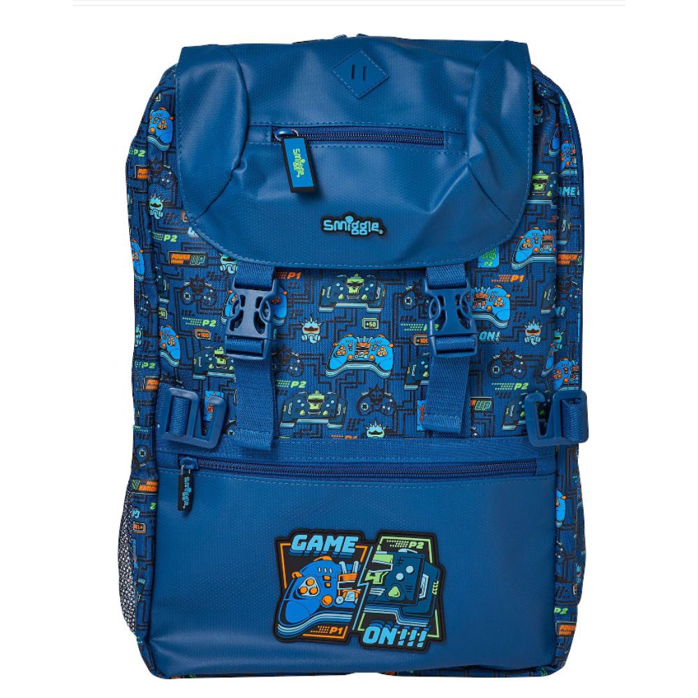 Smiggle Foldover Backpack - Game On Blue