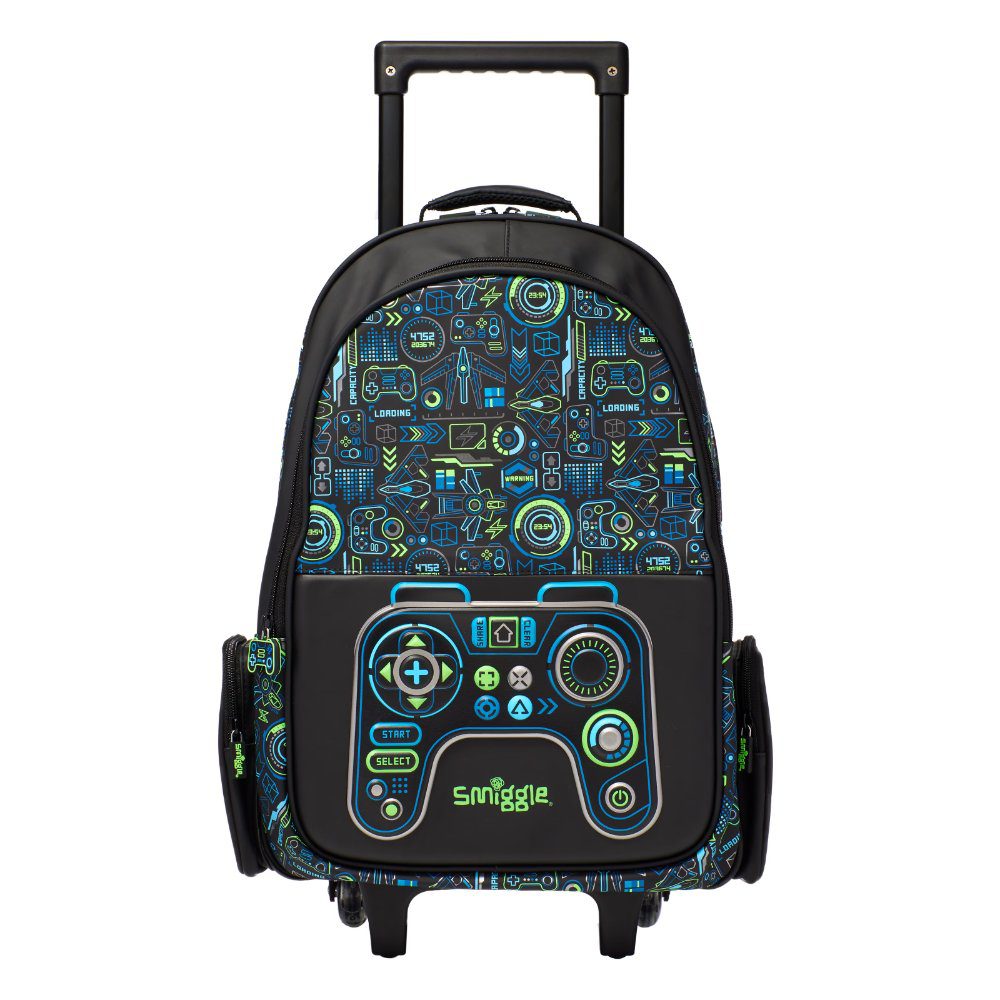 Smiggle Trolley Backpack With Light-Up Wheels - Gaming