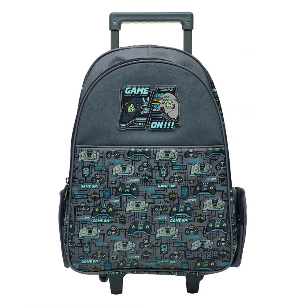Smiggle Trolley Backpack With Light-Up Wheels - Game On