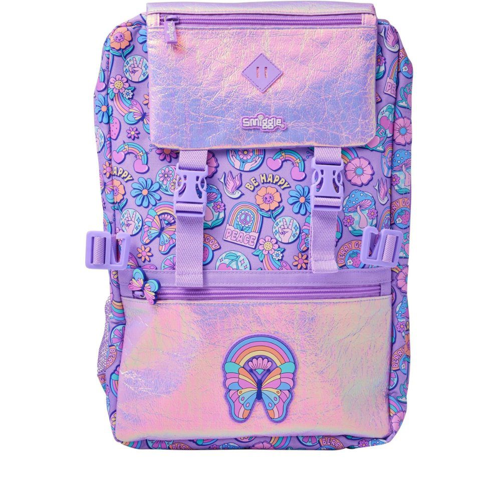 Smiggle Foldover Backpack - Butterfly Light Purple