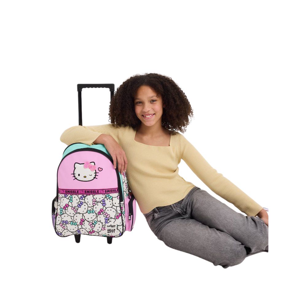 Smiggle Trolley Backpack With Light-Up Wheels - Hello Kitty - Image 2