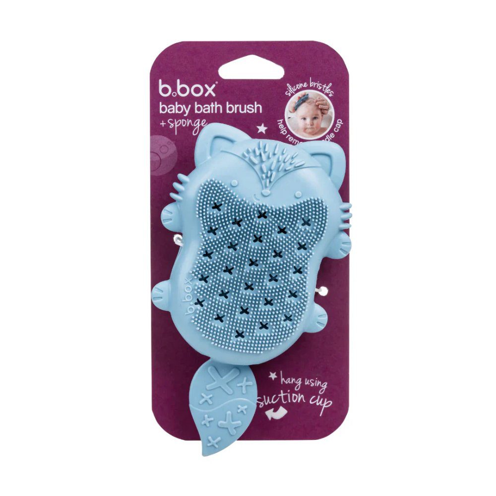 b.box Baby Bath Brush & Sponge - Lullaby Blue