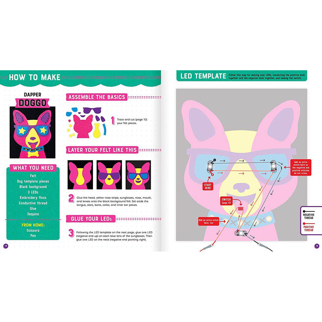 Klutz Sew Your Own Light Up Circuit Art - Image 3