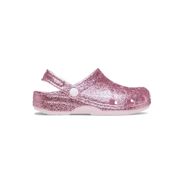 Crocs Kids Classic Chunky Glitter Clog In Pink Milk-1