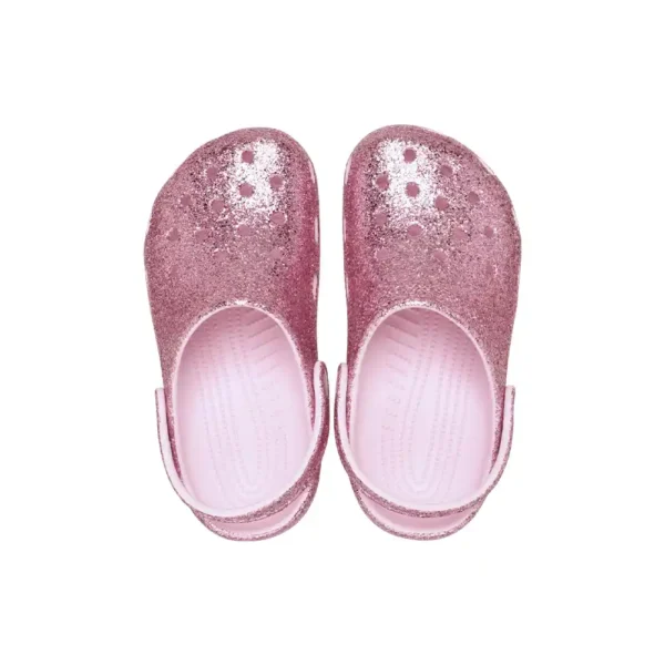 Crocs Kids Classic Chunky Glitter Clog In Pink Milk-3