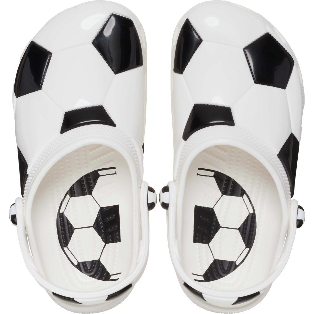 Crocs Kids Classic Clog Soccer Ball White & Black - Image 3