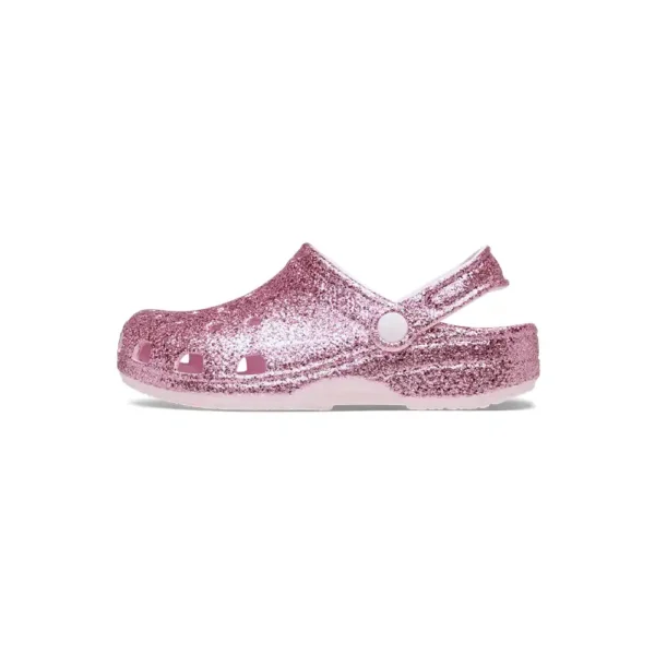 Crocs Toddler Classic Chunky Glitter Clog In Pink Milk-2