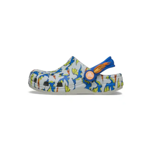 Crocs Toddler Classic Dragon Graphic Clog In Atmosphere-2