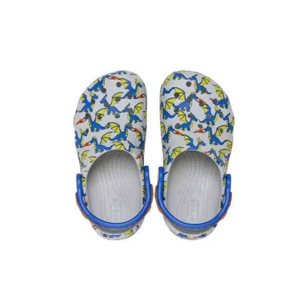 Crocs Toddler Classic Dragon Graphic Clog In Atmosphere-3
