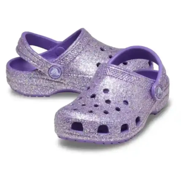 Crocs Toddler Classic Fantasy Glitter Clog in Purple-3