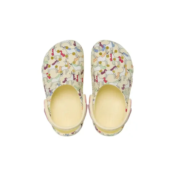 Crocs Toddler Classic Unicorn Graphic Clog In Yellow Light-3