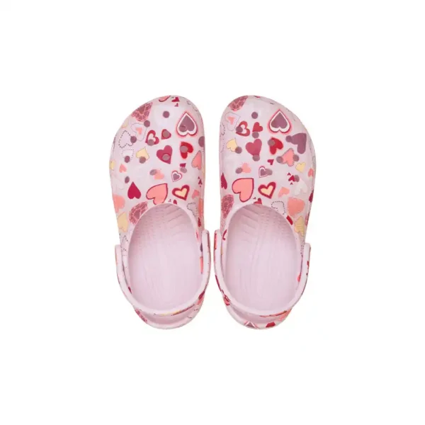 Crocs Toddler Classic VDay Clog In Pink Milk Hearts-3