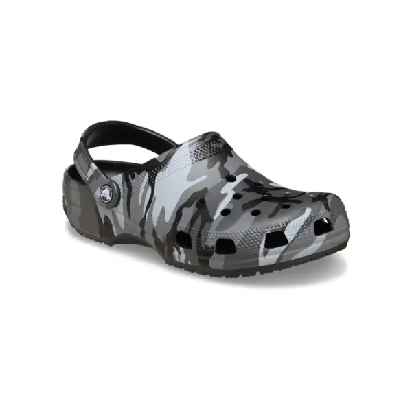 Crocs Unisex Classic Camouflage Clog In Black Slate Grey-3