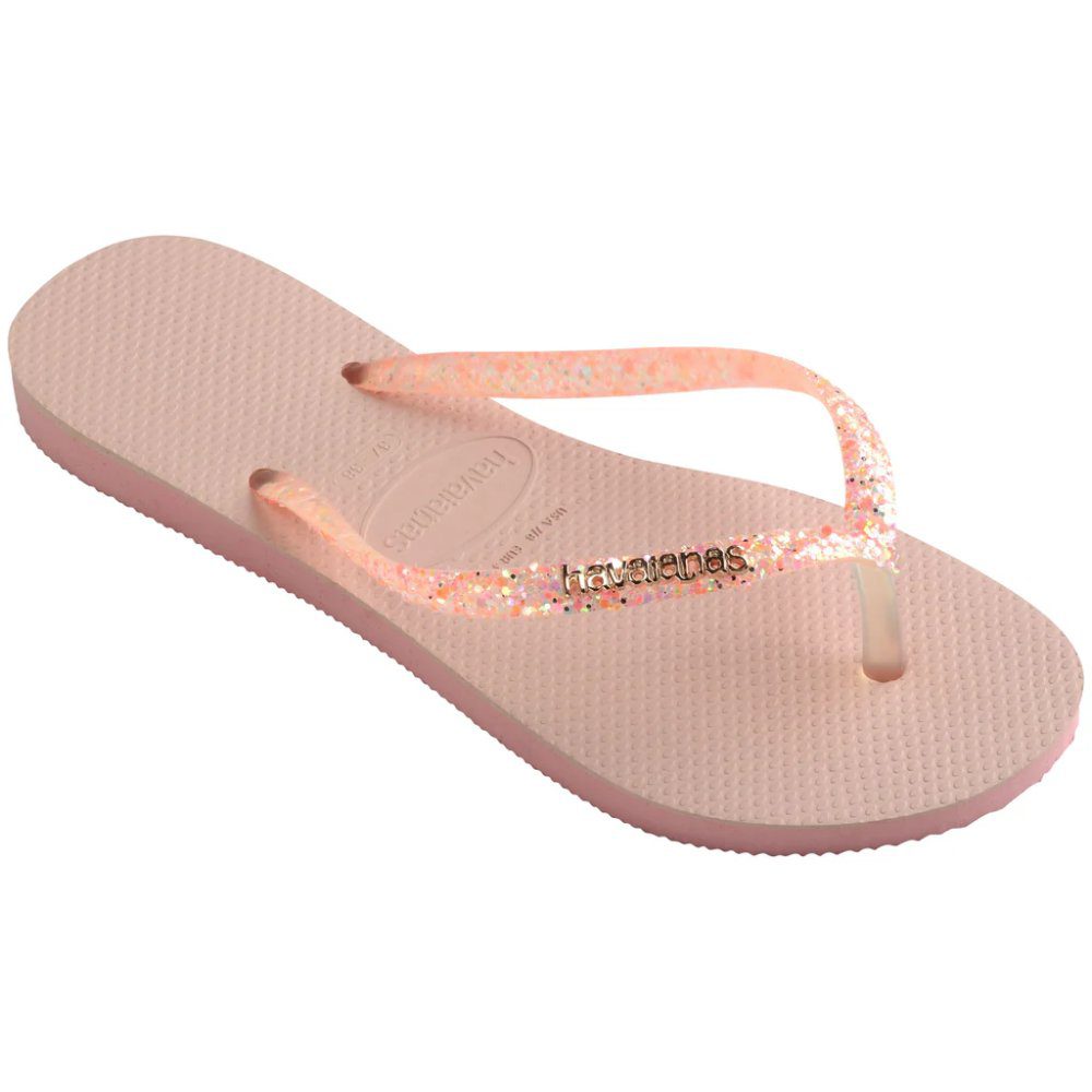 Havaianas Slim Flip Flops Glitter Flourish Pink Macaron - Image 2