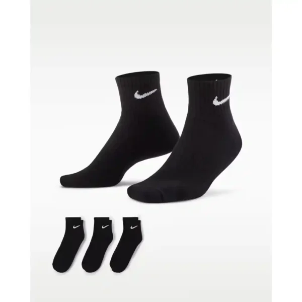 Nike Everyday Cushioned Training Ankle Socks 3 Pairs Black
