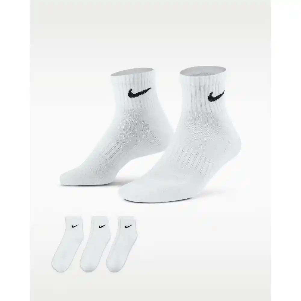 Nike Everyday Cushioned Training Ankle Socks 3 Pairs White