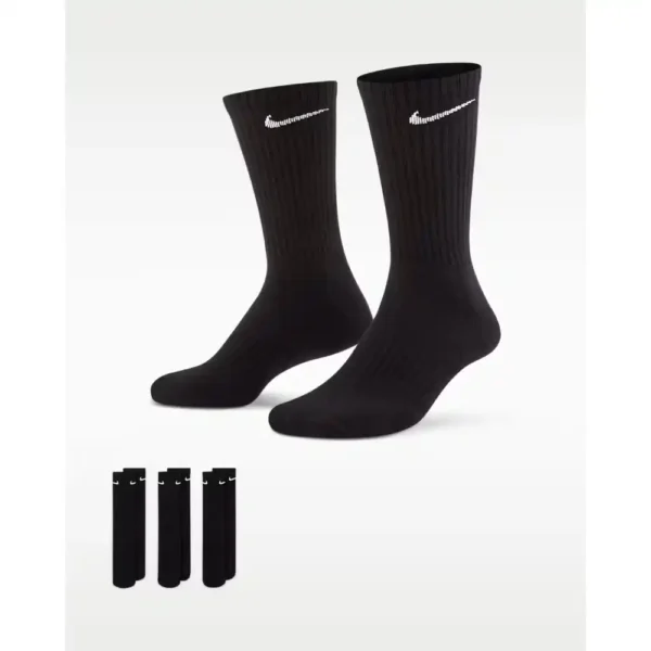 Nike Everyday Cushioned Training Crew Socks 3 Pairs Black