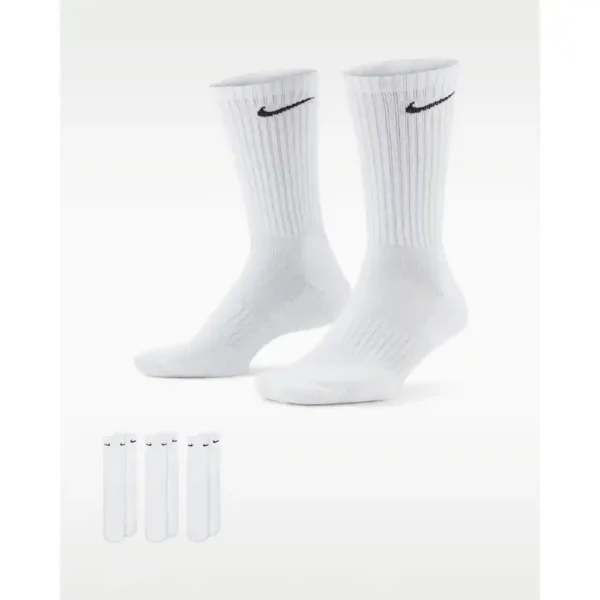 Nike Everyday Cushioned Training Crew Socks 3 Pairs White