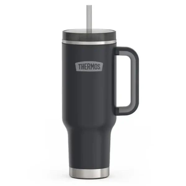 Thermos Stainless Steel Travel Mug With Dual Lid & Straw 1.2L-1