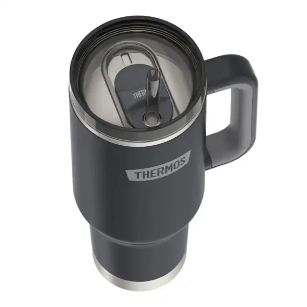 Thermos Stainless Steel Travel Mug With Dual Lid & Straw 1.2L-3